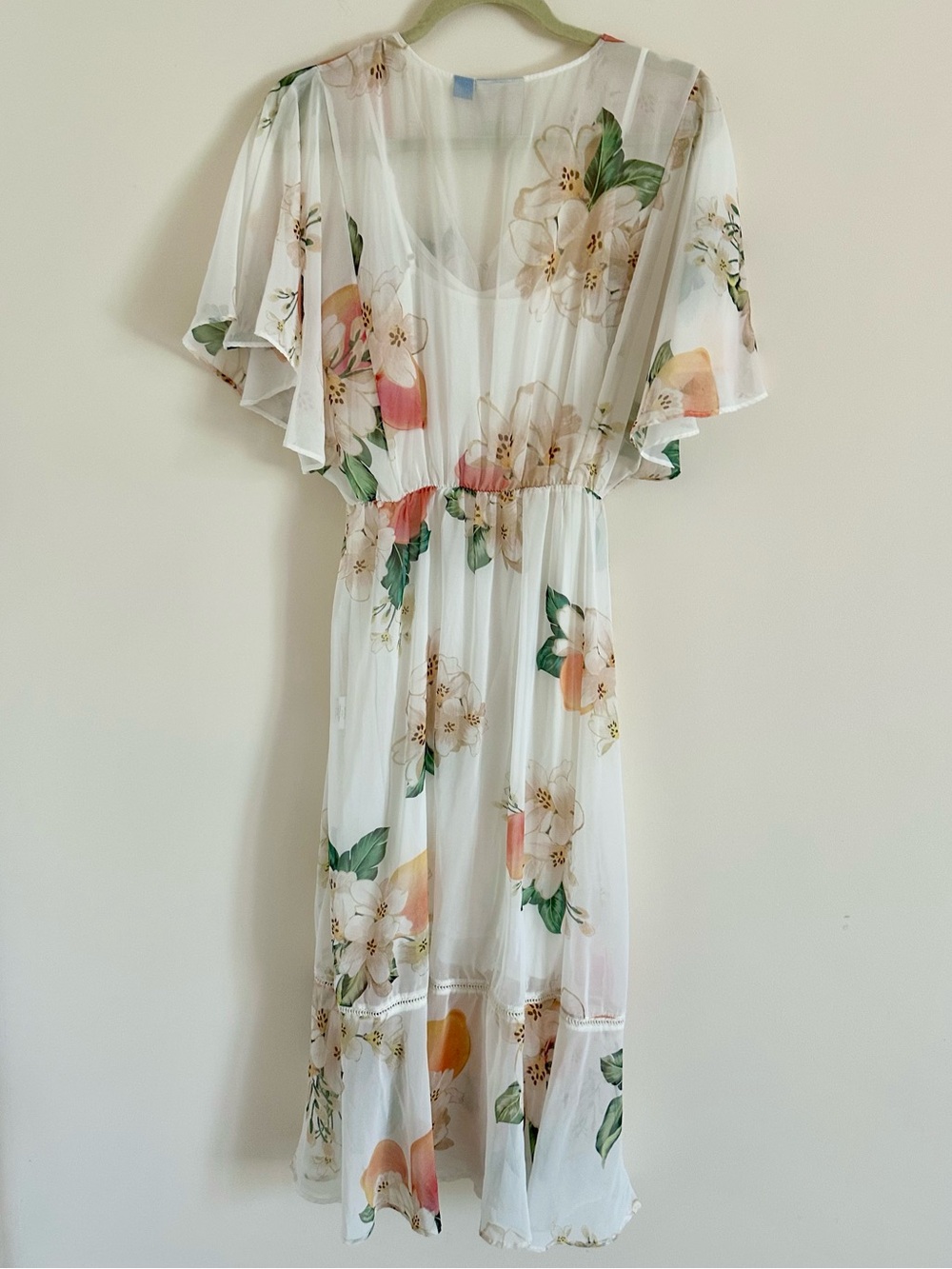 FARM RIO Anthropologie Eloisa Floral Sheer Maxi Dress NWOT Size: S - Picture 3 of 6